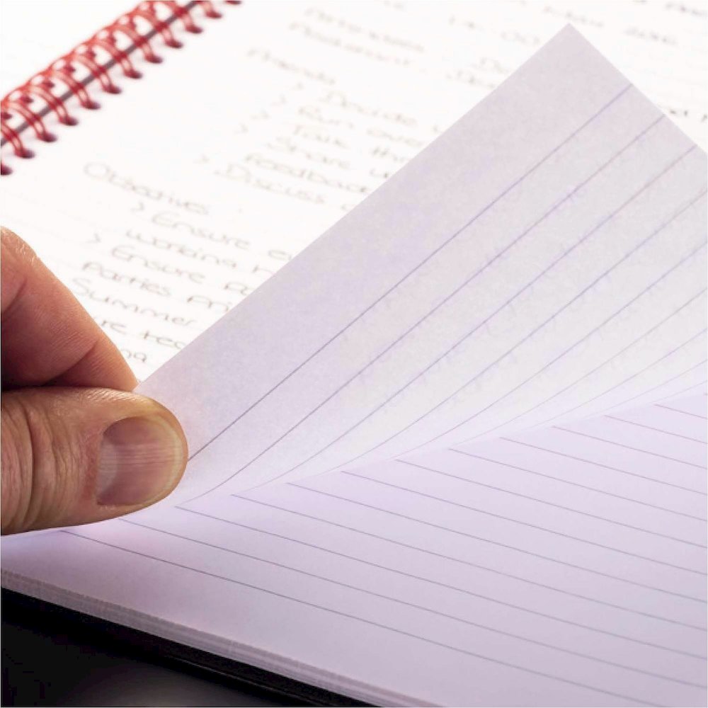 Black n' Red Hardcover Twinwire Business Notebook - Twin Wirebound - 12" Height x 8.5" Width x 1.7" Length - Matte Cover - Perforated, Bleed Resistant - 3 / Pack. Picture 11