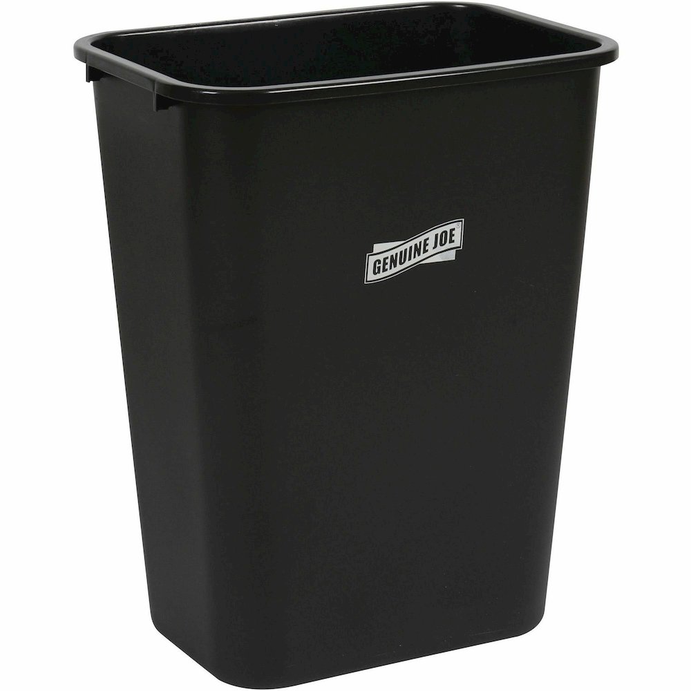 Genuine Joe 41-Quart Wastebasket - 10.25 gal Capacity - Durable, Sturdy, Dent Resistant, Chip Resistant, Rust Resistant, Long Lasting - 19.9" Height x 9.4" Width x 15.2" Depth - Polyethylene - Black -. Picture 9