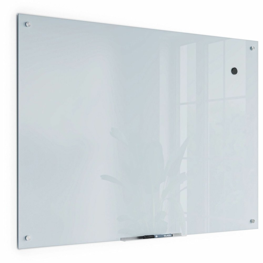 U Brands Magnetic Glass Frameless Dry-Erase Board - 48" (4 ft) Width x 36" (3 ft) Height - Frosted White Tempered Glass Surface - Rectangle - Horizontal/Vertical - Magnetic - 1 Each. Picture 8