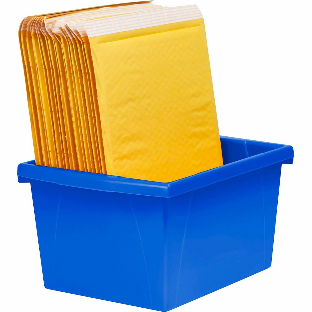 Storex 4-gallon Storage Bin - 7.87" Height x 11.25" Width x 13.63" Length - Handle, Impact Resistant, Sturdy, Drop Resistant - Assorted Bright - Plastic - 1 Each. Picture 11