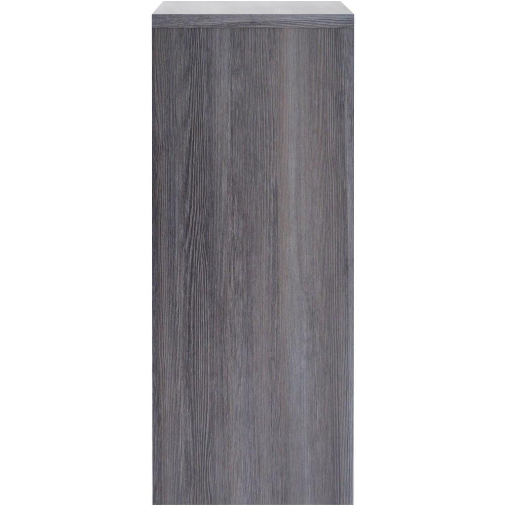 Lorell Essentials Series Stack-on Hutch with Doors - 36" Height x 48" Width x 15" Depth - 3 Door(s) - Finish: Weathered Charcoal Laminate - Cam Lock, Grommet, Cord Management, Durable - For Office - 1. Picture 6