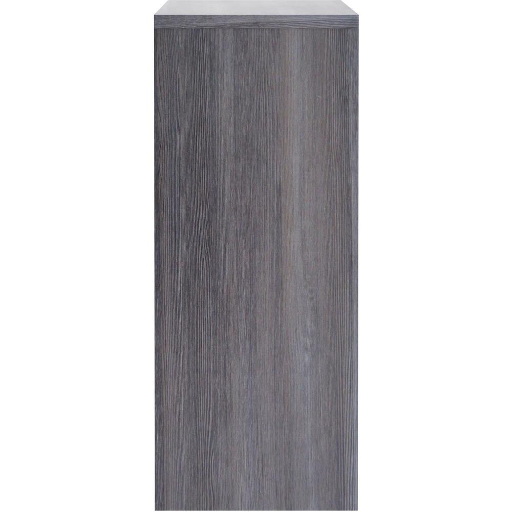 Lorell Essentials Series Stack-on Hutch with Doors - 36" Height x 60" Width x 15" Depth - 4 Door(s) - Finish: Weathered Charcoal Laminate - Cam Lock, Grommet, Cord Management, Durable - For Office - 1. Picture 6