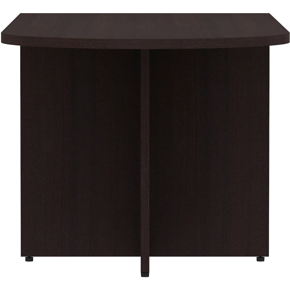 Lorell Essentials Series Peninsula Desk Box 1 of 2 - 29.5" Height x 66" Width x 30" Depth Desk, 1" Thickness Top - Finish: Espresso Laminate - 1 Each. Picture 10