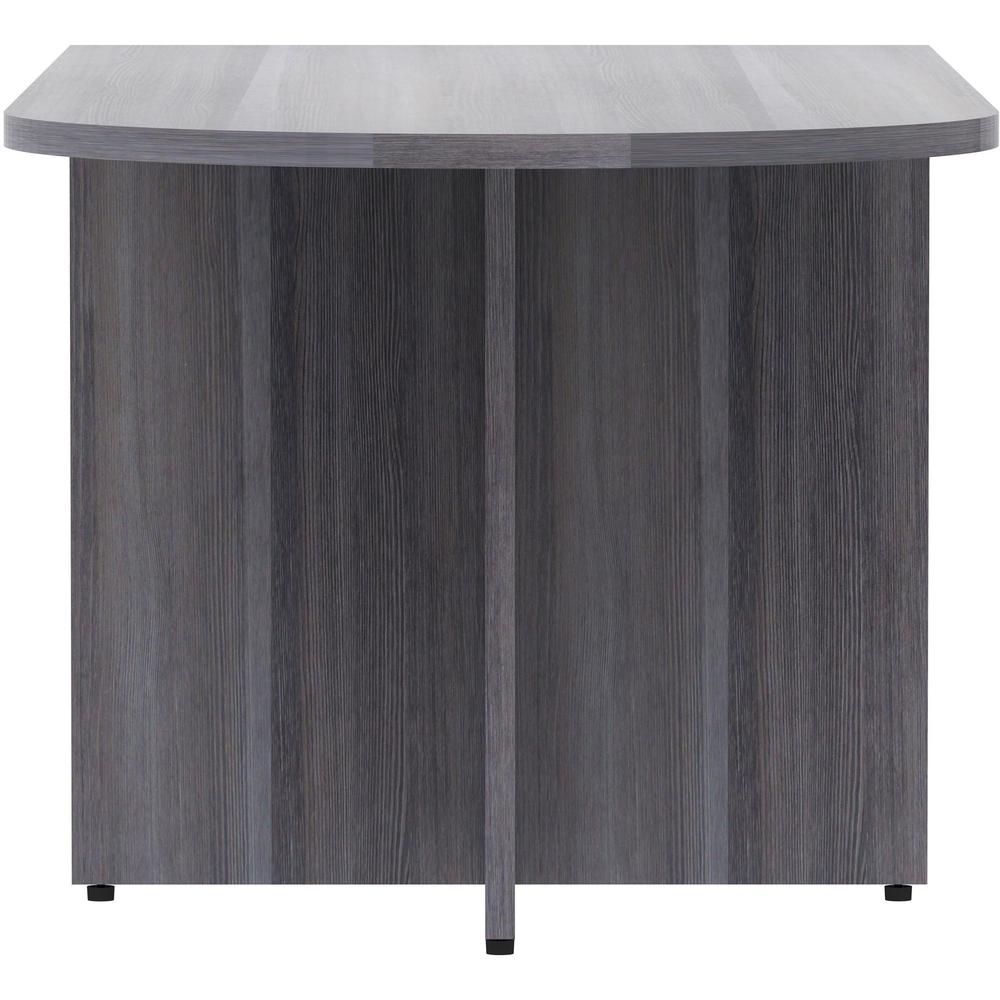 Lorell Essentials Series Peninsula Desk Box 1 of 2 - 29.5" Height x 66" Width x 30" Depth Desk, 1" Thickness Top - Finish: Weathered Charcoal Laminate - 1 Each. Picture 7