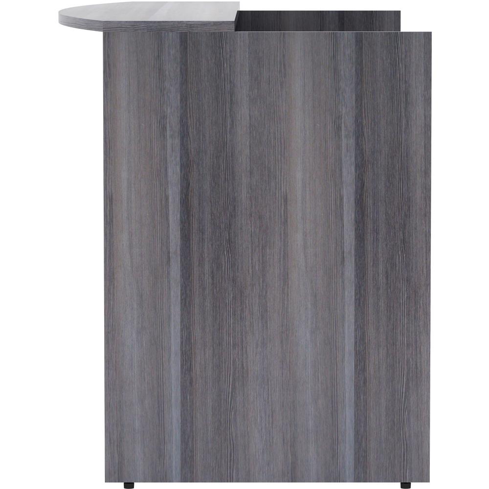 Lorell Essentials Series Front Reception Desk - 42.5" Height x 72" Width x 36" Depth Desk, 1" Thickness Top - Finish: Weathered Charcoal Laminate - 1 Each. Picture 6