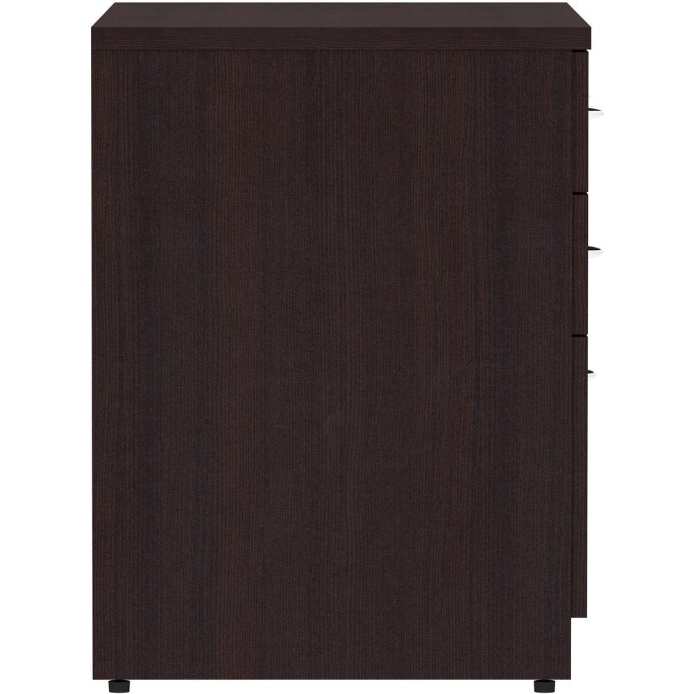 Lorell Essentials Series Box/Box/File Lateral File - 35.5" x 22"29.5" Lateral File, 1" Side Panel - 4 x File, Box Drawer(s) - Finish: Espresso Laminate. Picture 6
