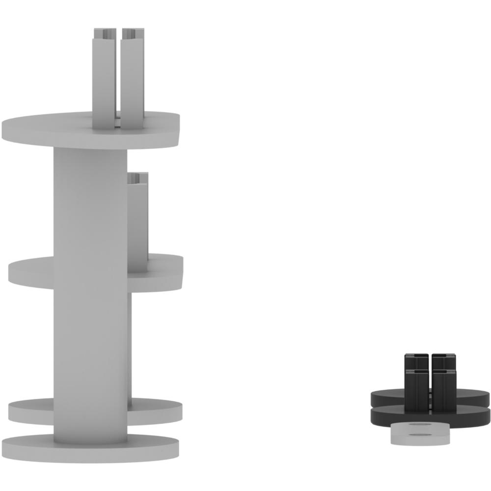 Lorell Adaptable Panel System Straight Connector Set - Steel - Silver - 1 Set. Picture 7