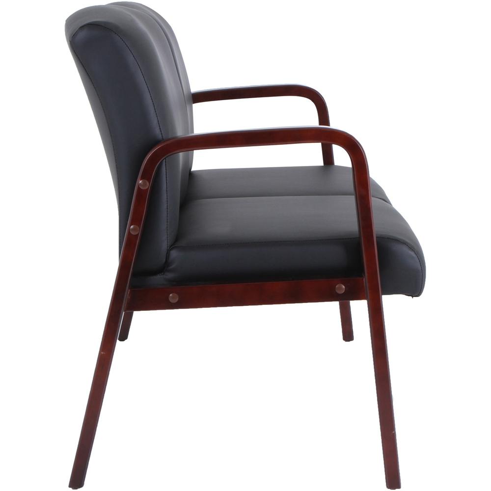 Lorell Upholstered Loveseat - Wood Frame - Black Mahogany - Bonded Leather - Armrest - 1 Each. Picture 9