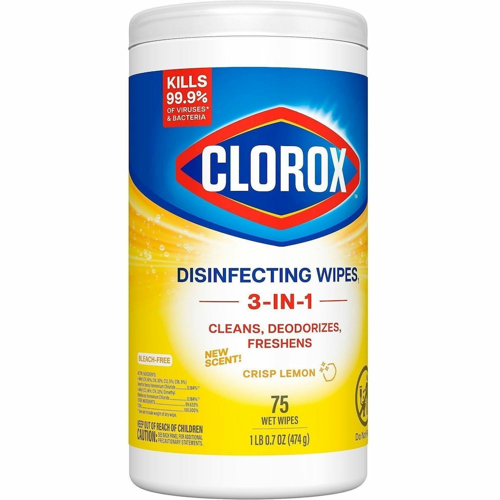 Clorox Disinfecting Cleaning Wipes Value Pack - Bleach-free - For Multi Surface, Multipurpose - Ready-To-Use - Wipe - Crisp Lemon Scent - Recommended For: Grease Remover, Soap Scum Remover, Grime Remo. Picture 8