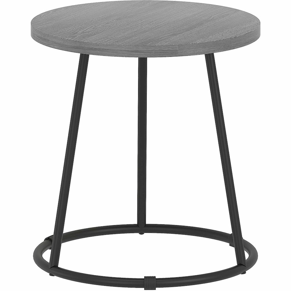 Lorell Accession End Table - Round Top - Powder Coated Four Leg Base - 4 Legs - 200 lb Capacity - 1" Table Top Thickness x 19" Table Top Diameter - 19.75" Height - Assembly Required - Weathered Charco. Picture 10