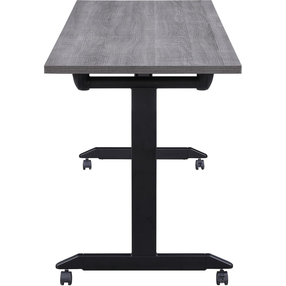 Lorell Mobile Folding Training Table - Rectangle Top - Powder Coated Base - 200 lb Capacity - 63" Table Top Width - 29.50" Height x 63" Width x 24" Depth - Assembly Required - Weathered Charcoal - Lam. Picture 8