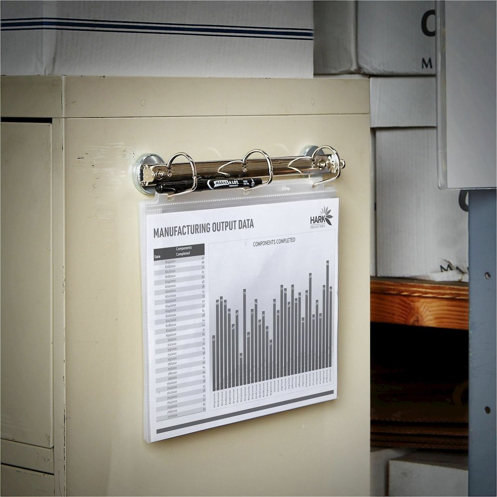 Avery&reg; Magnetic Hanging Binder Rings - 1 1/2" Binder Capacity - 8 1/2" x 11" Sheet Size - 375 Sheet Capacity - 3 Ring - Fastener: Slant Ring - Pocket: 0 - Metal - Silver - Wrinkle-free - 1 Each. Picture 7