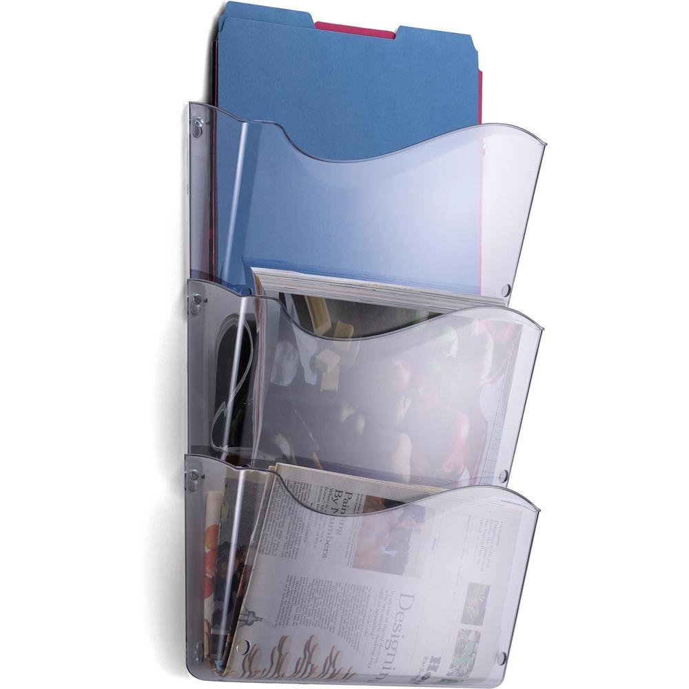 Officemate Unbreakable Wall File - 6.50" Height x 13.75" Width x 3" Depth - Unbreakable - Clear - 1 Each. Picture 2