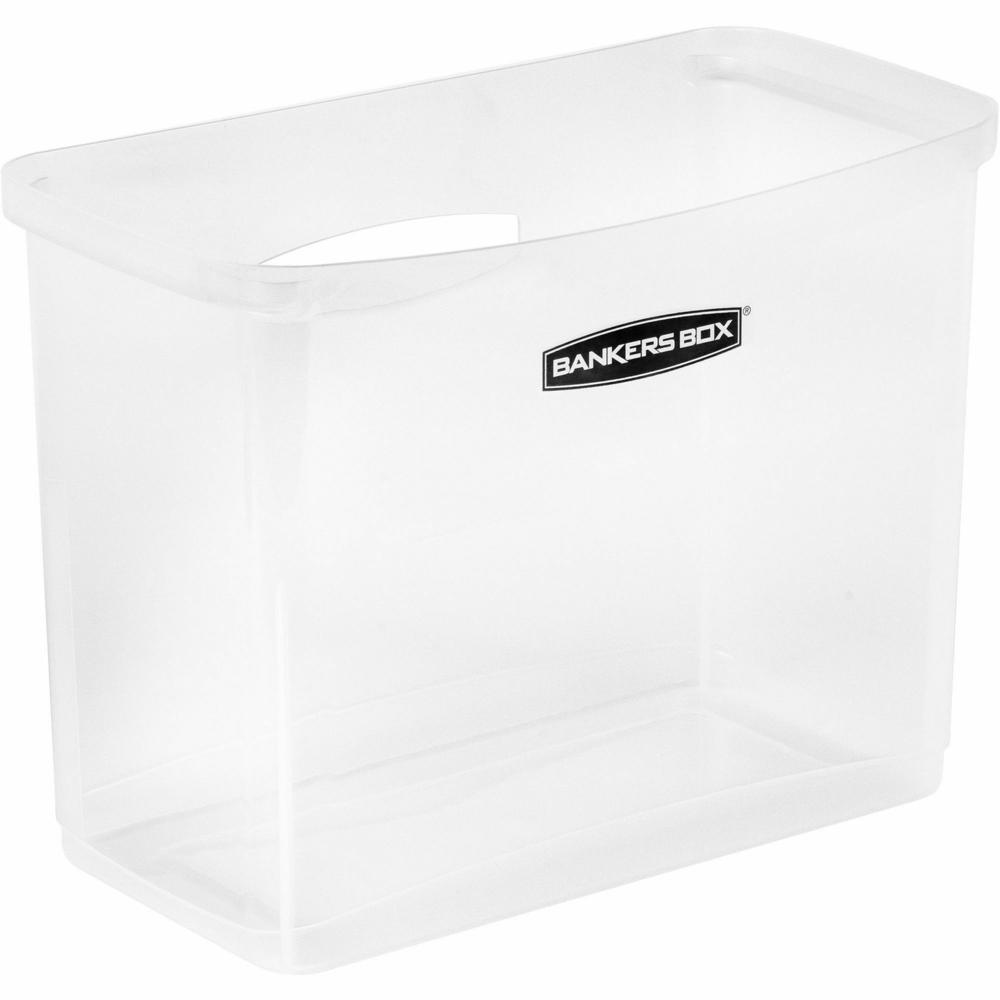 Bankers Box Portable Open Desktop File Box with Side Handles, 1 Each - Desktop - Hanging Rail, Handle, Durable - Clear - Polypropylene - 1 Each. Picture 5