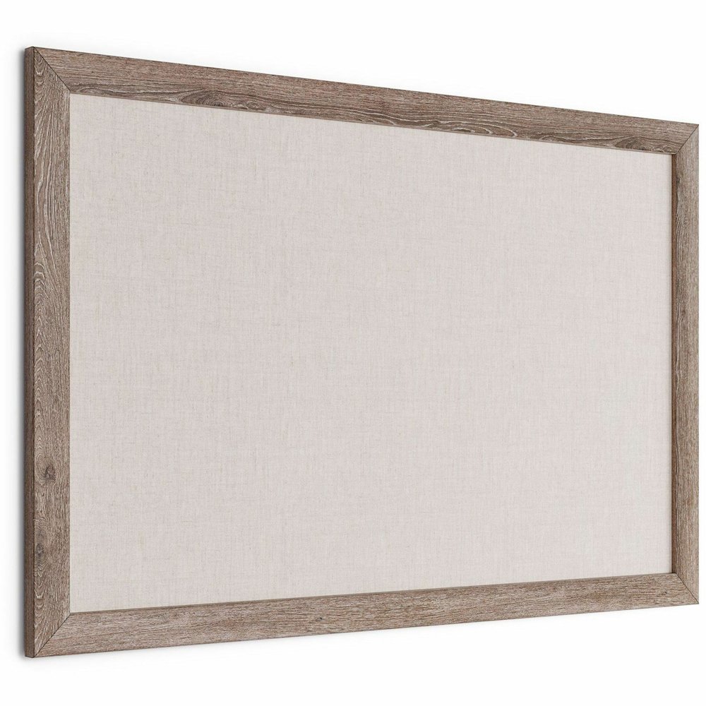 U Brands Linen Bulletin Board - 24" Board Height x 36" Board Width - Tan Linen Surface - Self-healing, Durable, Mounting System, Tackable, Sturdy, Damage Resistant - Rustic Wood Frame - 1 Each. Picture 5