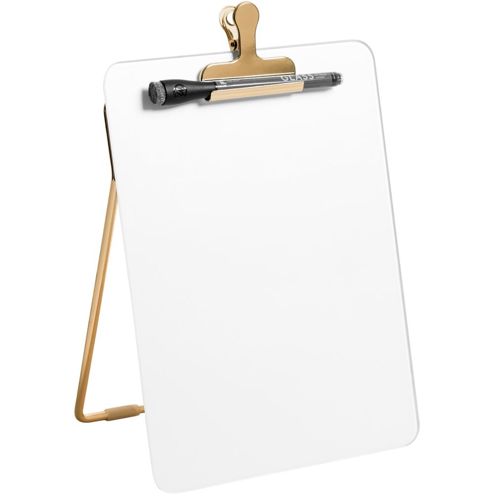 U Brands Glass Dry-Erase Desktop Easel - 8.5" (0.7 ft) Width x 11" (0.9 ft) Height - Tempered Glass Surface - Rectangle - Vertical - 1 Each. Picture 3