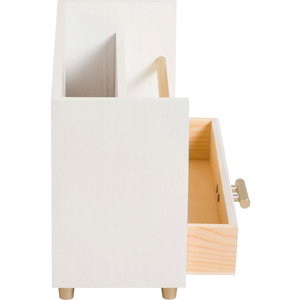 U Brands Juliet Letter Sorter - 6" Height x 3.80" Width x 9.50" Depth - Desktop - Sturdy, Durable, Pull-out Drawer - White - Pine Wood, Metal - 1 Each. Picture 9