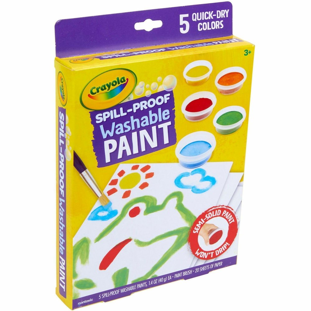 Crayola Spill Proof Washable Paint Set - 5 Color(s) - Washable - 1 Kit. Picture 13