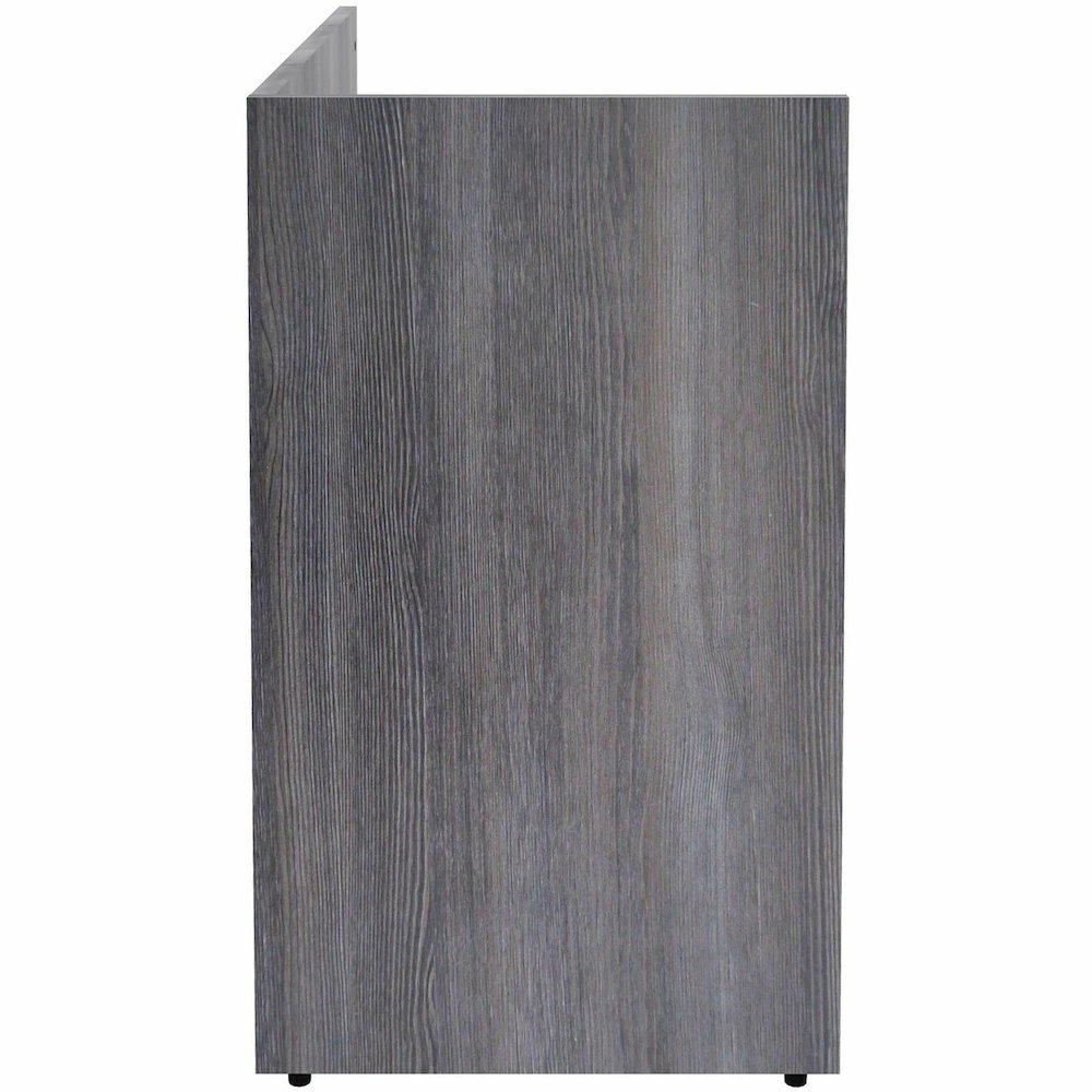 Lorell Essentials Series Reception Return - 1" Thickness Top, 41.5" Height x 42" Width x 24" Depth - Material: Laminate - Finish: Weathered Charcoal - 1 Each. Picture 8