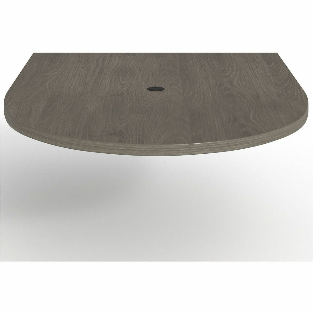 Lorell Prominence 2.0 Half-Racetrack Conference Tabletop - Half Racetrack - 60" Width x 48" Depth x 1.5" Thickness - Band Edge - Material: Particleboard - Finish: Laminate, Gray Elm - Grommet, Cord Ma. Picture 10