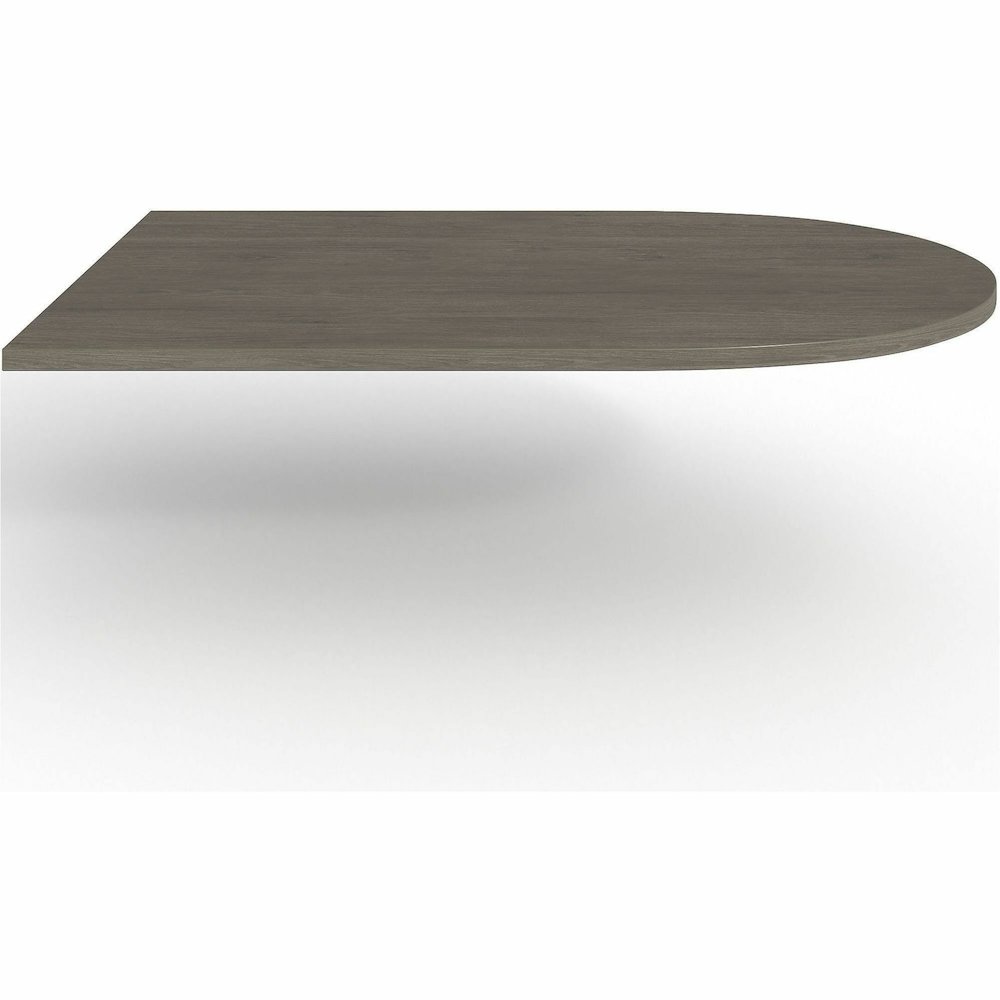 Lorell Prominence 2.0 Half-Racetrack Conference Tabletop - Half Racetrack - 72" Width x 48" Depth x 1.5" Thickness - Band Edge - Material: Particleboard - Finish: Laminate, Gray Elm - Grommet, Cable M. Picture 12