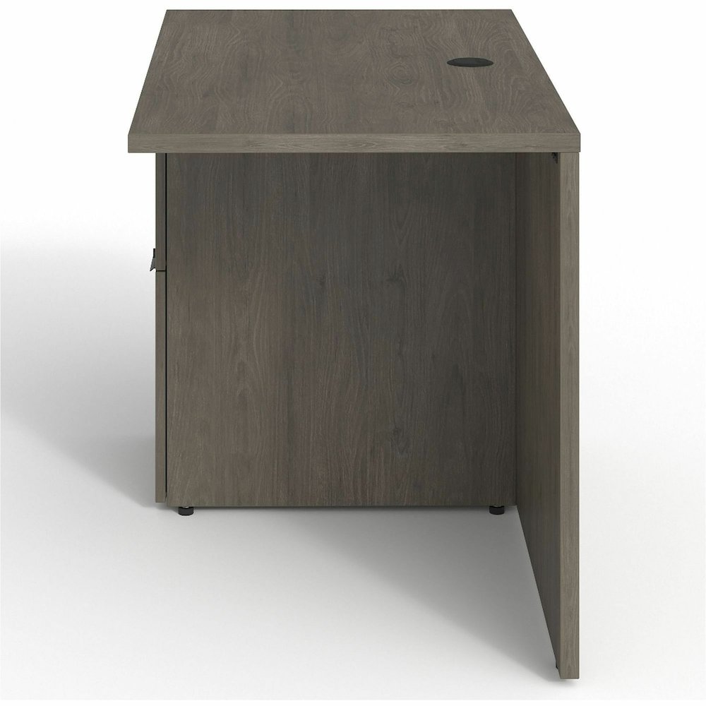 Lorell Prominence 2.0 Left Return - Rectangle - 29" Height x 42" Width x 24" Depth, 1" Thickness Top - Total Drawer(s): 2 - Band Edge - Material: Particleboard - Finish: Gray Elm, Thermofused Melamine. Picture 12