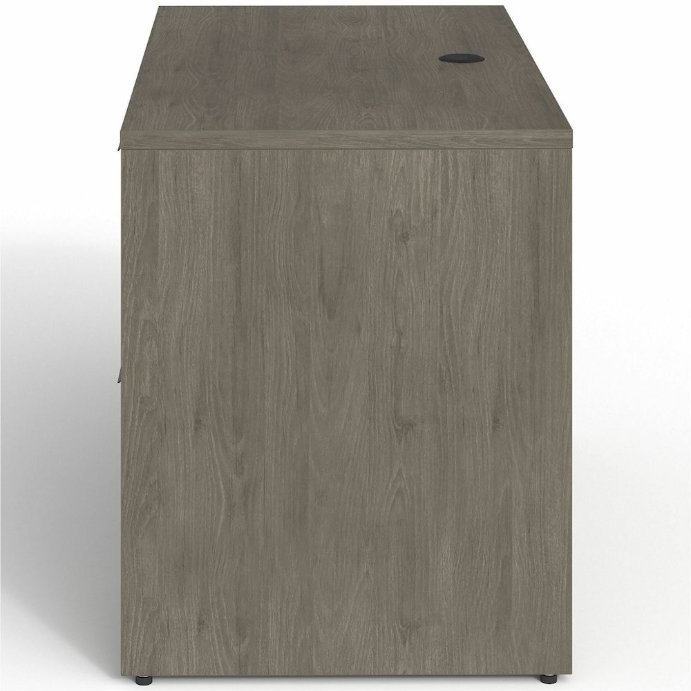 Lorell Prominence 2.0 Right Return - Rectangle - 29" Height x 42" Width x 24" Depth, 1" Thickness Top - Total Drawer(s): 2 - Band Edge - Material: Particleboard - Finish: Gray Elm, Thermofused Melamin. Picture 12