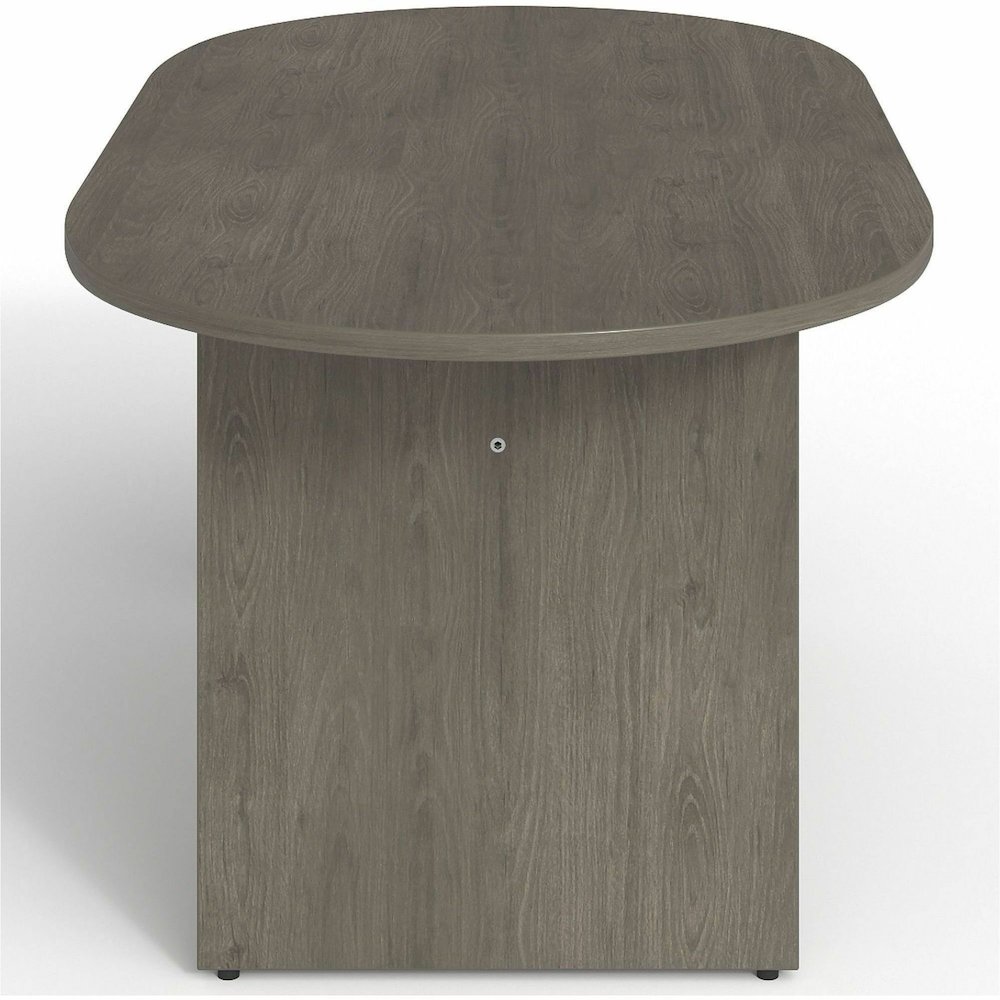 Lorell Prominence 2.0 Racetrack Conference Table - Oval - 29" Height x 72" Width x 36" Depth, 1" Thickness Top - Material: Particleboard - Finish: Gray - Durable, Mar Resistant, Burn Resistant, Impact. Picture 12