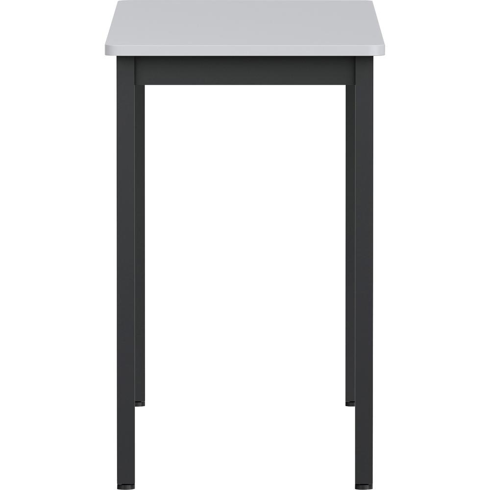 Lorell Utility Table - Gray Rectangle, Laminated Top - Powder Coated Black Base - 500 lb Capacity - 30" Table Top Width x 18.13" Table Top Depth - 30" Height - Assembly Required - Melamine Top Materia. Picture 7