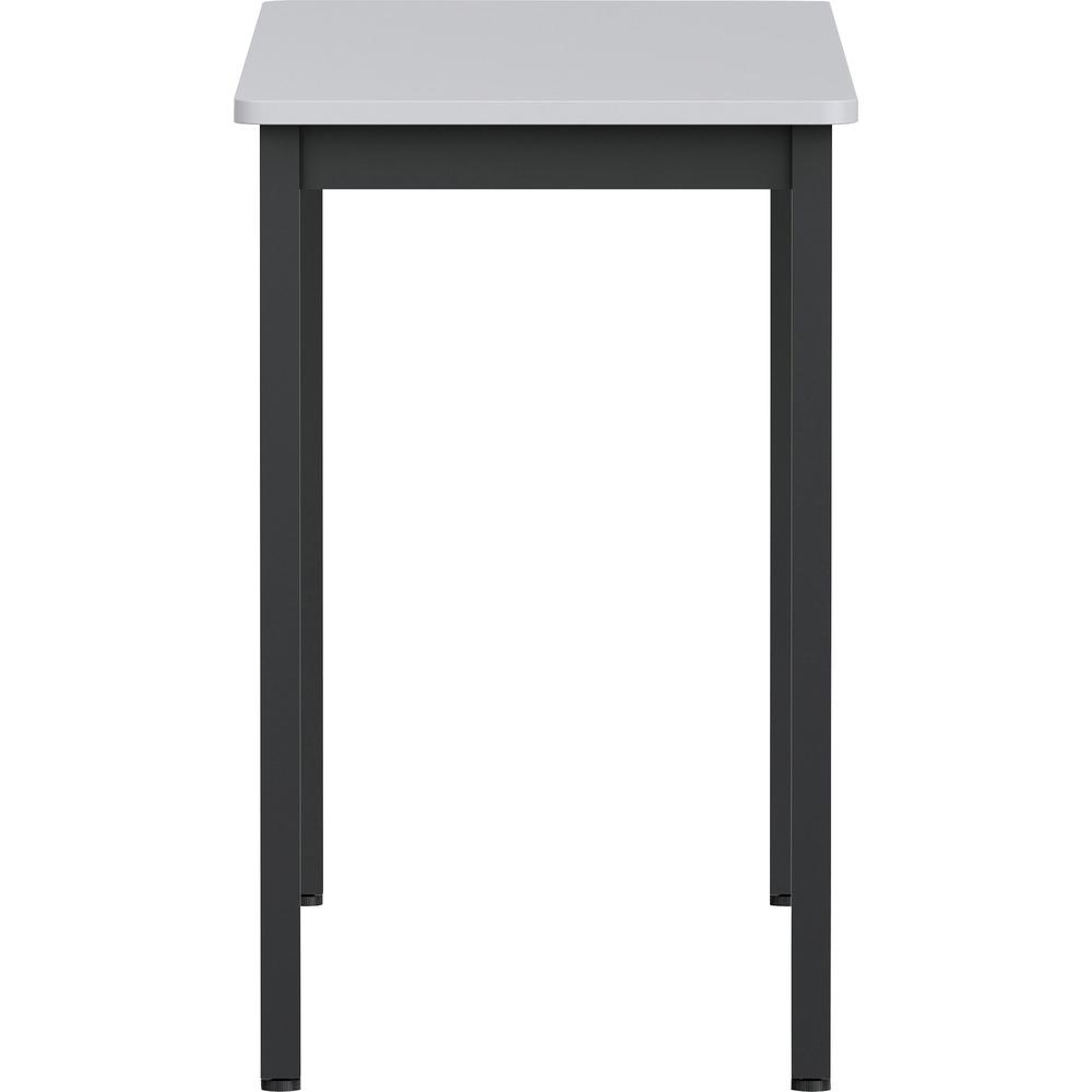 Lorell Utility Table - Gray Rectangle, Laminated Top - Powder Coated Black Base - 500 lb Capacity - 47.25" Table Top Width x 18.13" Table Top Depth - 30" Height - Assembly Required - Melamine Top Mate. Picture 3