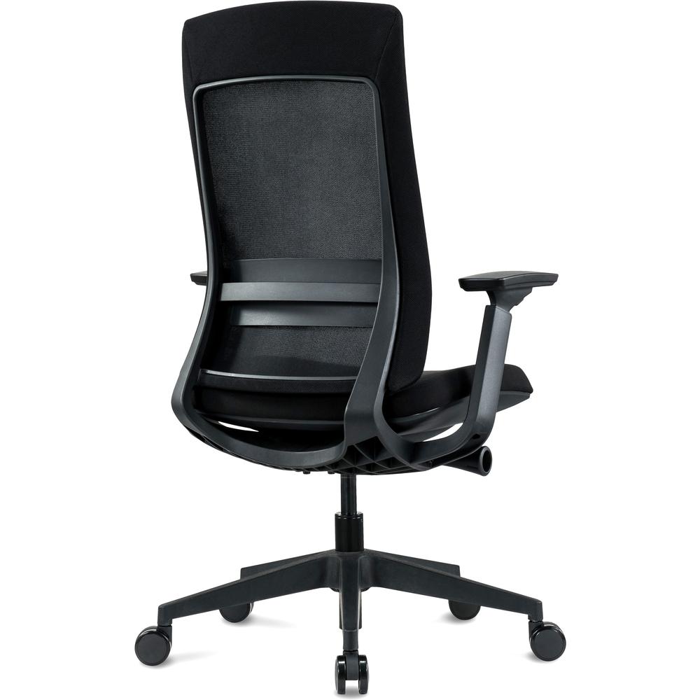 Eurotech Elevate Chair - Black Fabric Seat - Black Mesh Back - Black Frame - 5-star Base - Armrest - 1 Each. Picture 8