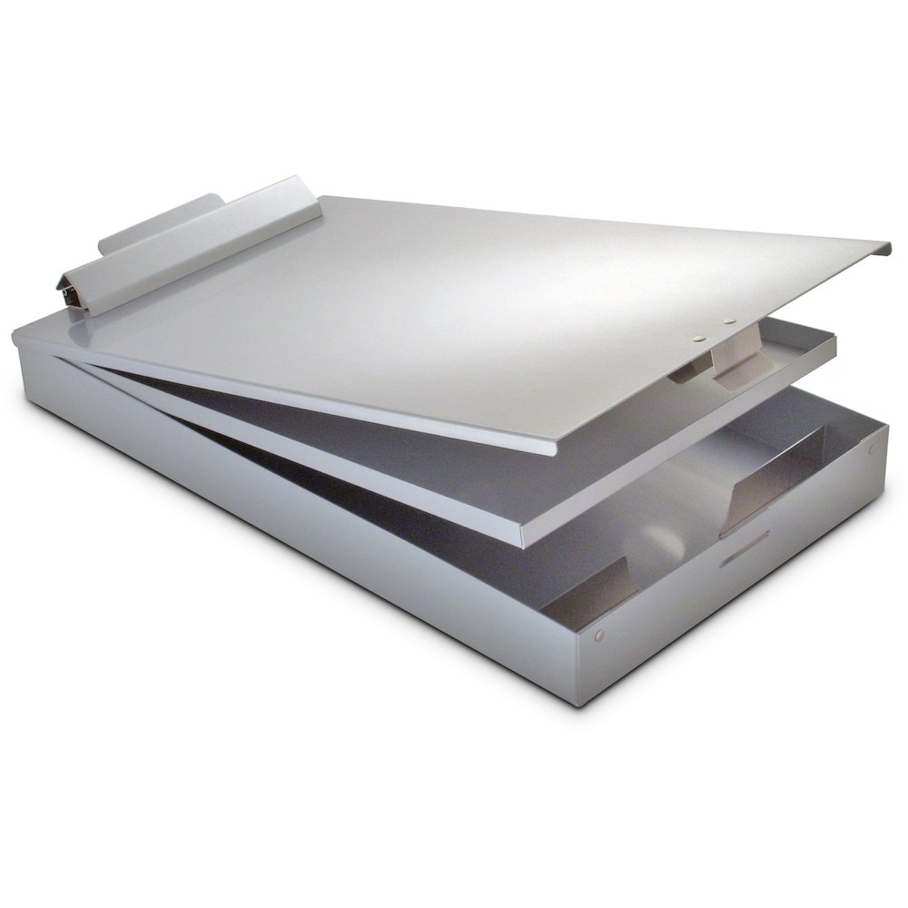 Saunders Cruiser Mate Form Holder with Storage - 1" Clip Capacity - Top Opening - 8 1/2" x 14" Sheet Size - Aluminum - Gray - 1 Each. Picture 8