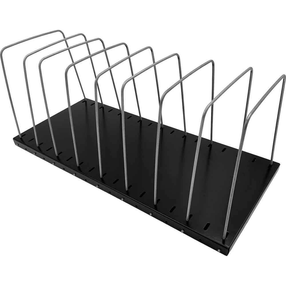 Huron Metal Wire Vertical Slots Organizer/Sorter - 8 Compartment(s) - Vertical - 7.50" Height x 18.25" Width x 8" Depth - Black - 1 Each. Picture 4