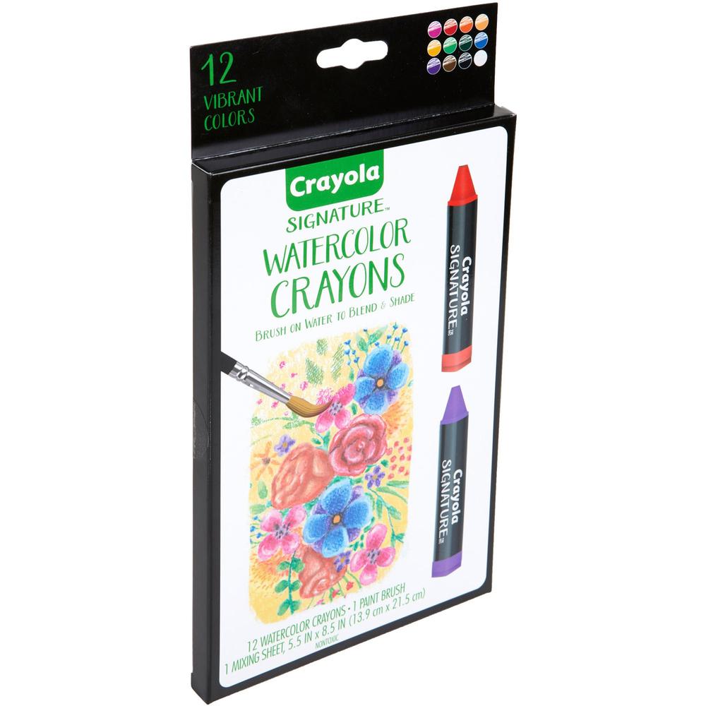 Crayola Signature Premium Watercolor Crayons - Assorted - 24 / Pack. Picture 2