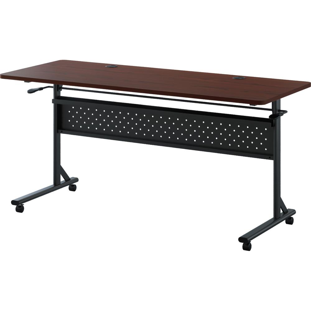 Lorell Shift 2.0 Flip and Nesting Mobile Table - Laminated Rectangle Top - 198 lb Capacity - 60" Table Top Length x 24" Table Top Width x 1" Table Top Thickness - 29.50" Height - Assembly Required - M. Picture 9