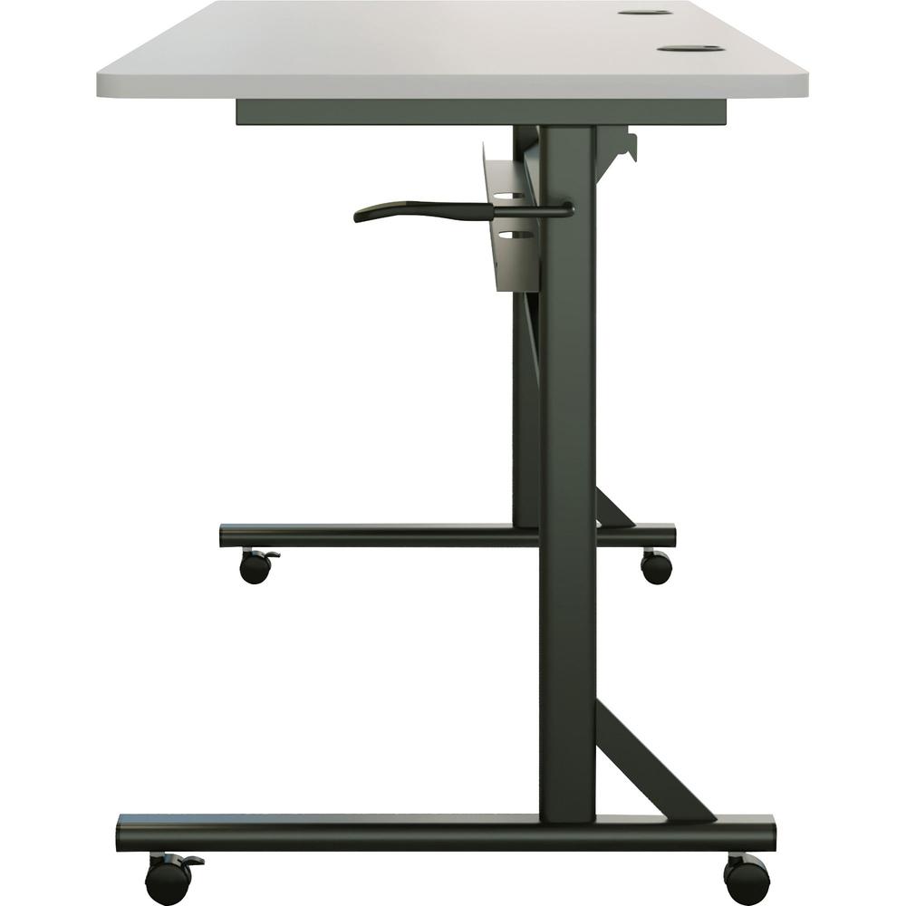 Lorell Shift 2.0 Flip and Nesting Mobile Table - Laminated Rectangle Top - 198 lb Capacity - 60" Table Top Length x 24" Table Top Width x 1" Table Top Thickness - 29.50" Height - Assembly Required - G. Picture 11