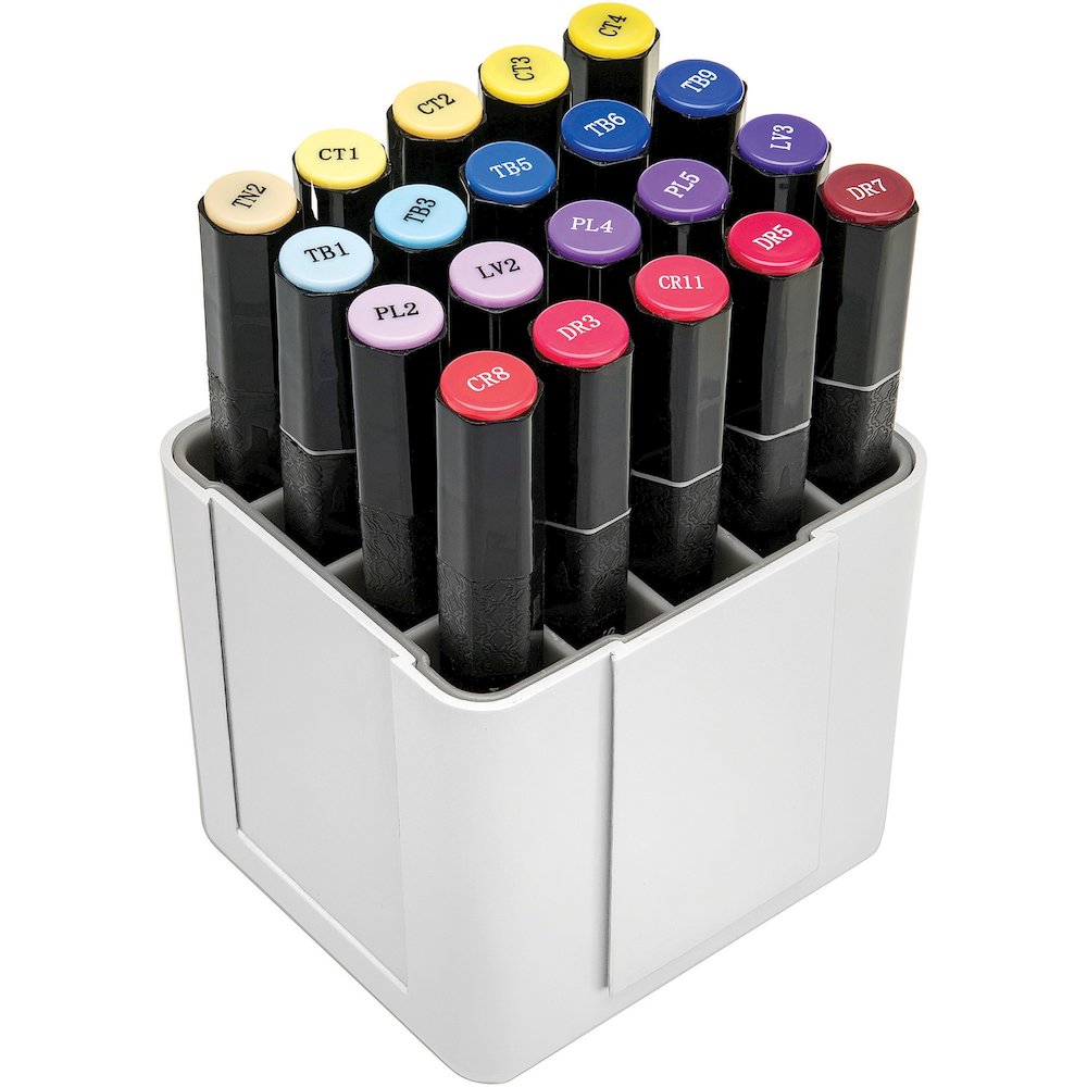 Deflecto Interlocking Marker Organizer - 4.30" Height x 4.40" Width x 3.40" Depth - Desktop - Portable, Stackable - White - Acrylonitrile Butadiene Styrene (ABS) - 1 Each. Picture 11