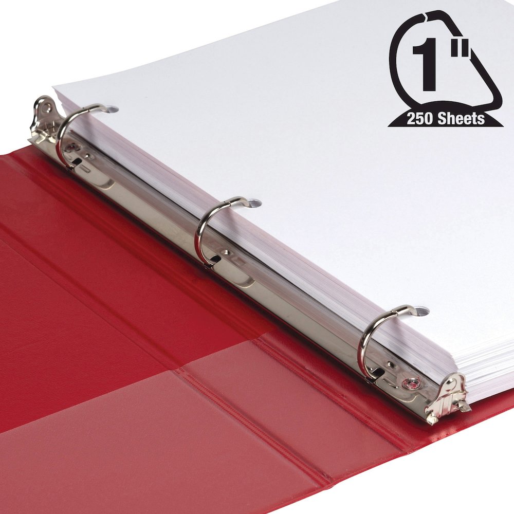Samsill Durable View Binders - 1" Binder Capacity - Letter - 8 1/2" x 11" Sheet Size - 225 Sheet Capacity - 3 Ring - Fastener: D-Ring - Pocket: 2, Internal - Polypropylene, Chipboard - Black, Blue, Re. Picture 8