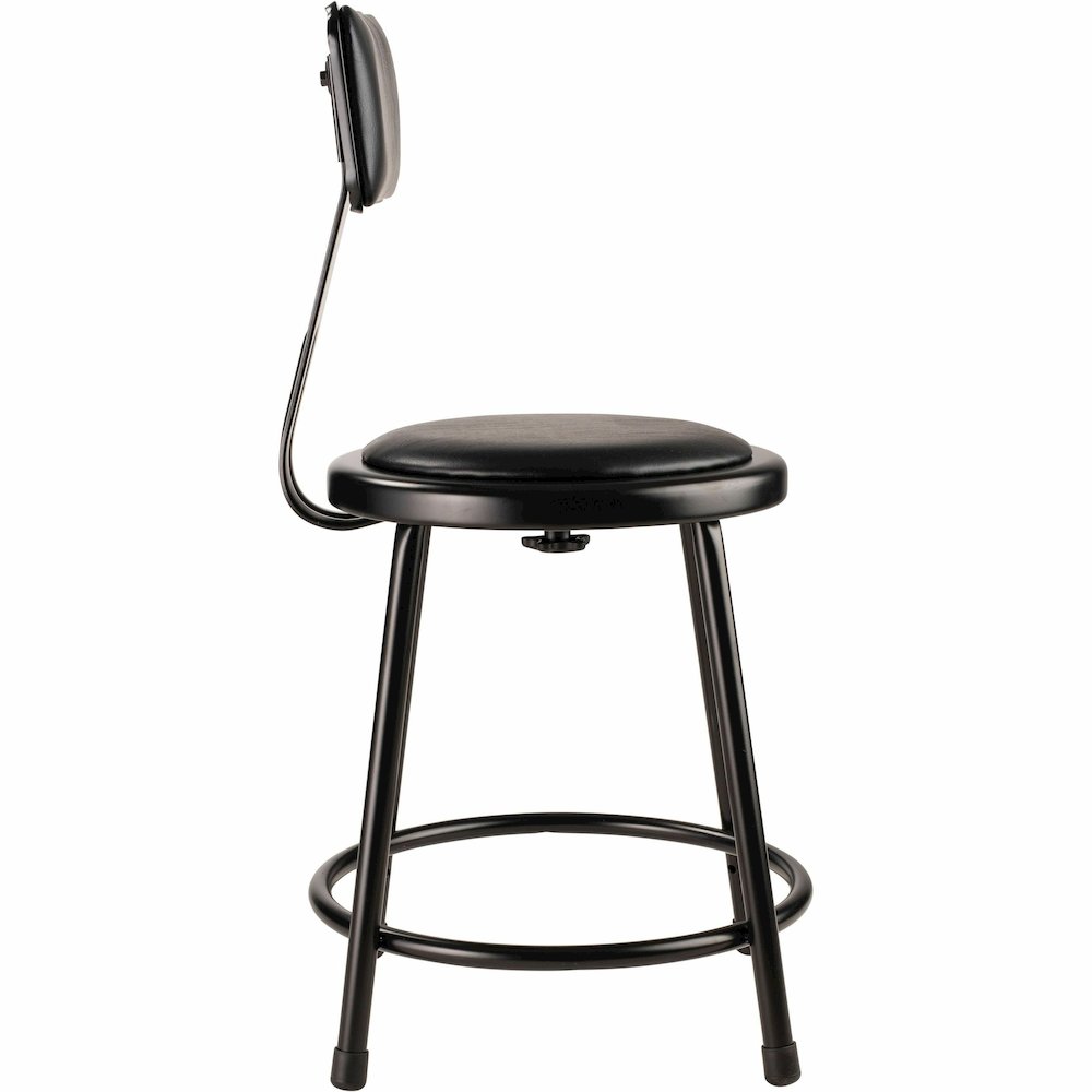 National Public Seating 6400 Series Heavy-Duty Padded Stools - Black Seat Color - Vinyl, Medium Density Fiber (MDF) Seat Material - Black Frame Color - Steel Frame Material - Four-legged Base - Black . Picture 9