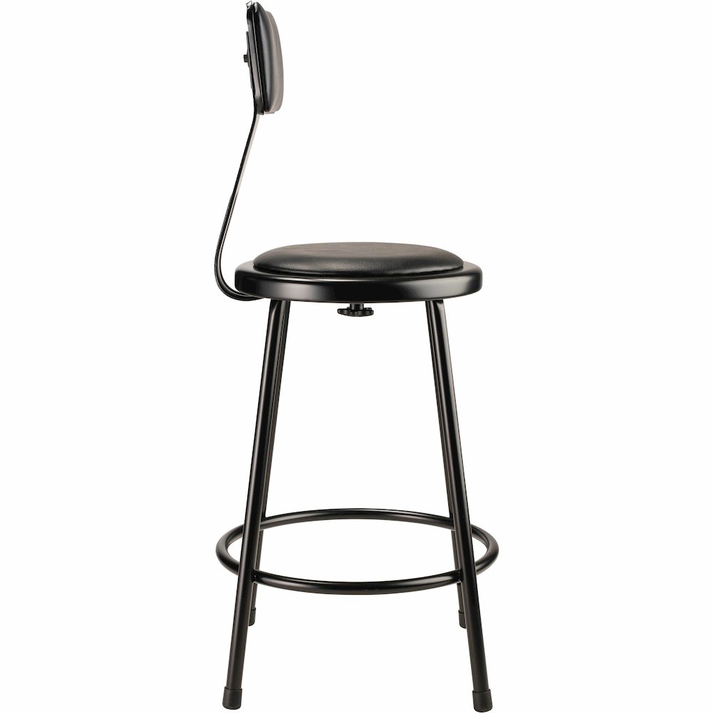 National Public Seating 6400 Series Heavy-Duty Padded Stools - Black Seat Color - Vinyl, Medium Density Fiber (MDF) Seat Material - Black Frame Color - Steel Frame Material - Four-legged Base - Black . Picture 12