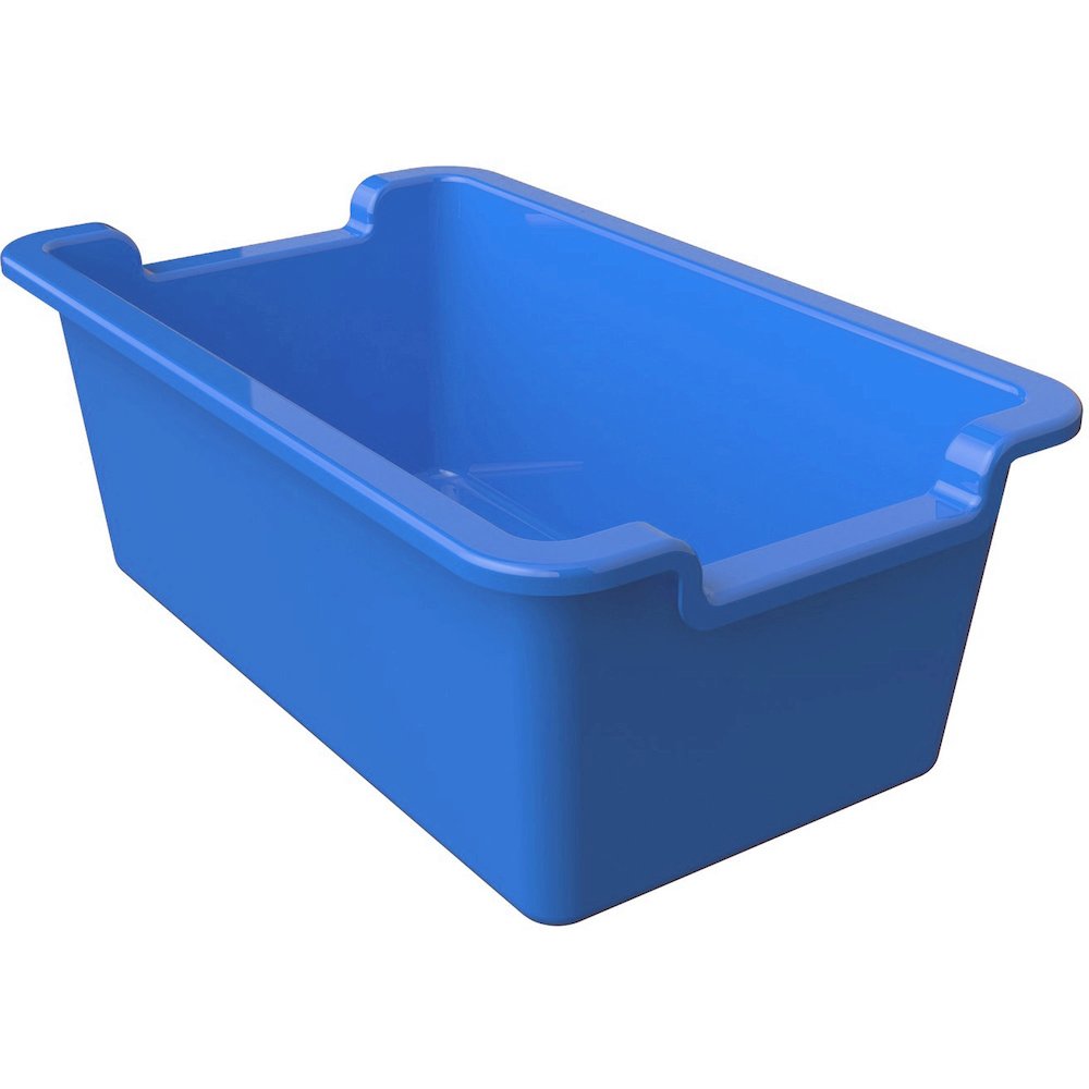 Deflecto Antimicrobial Rectangular Storage Bin - 5.06" Height x 13.24" Width x 8.05" Depth - Antimicrobial, Lightweight, Mold Resistant, Mildew Resistant, Handle, Portable, Stackable - Blue - Polyprop. Picture 10