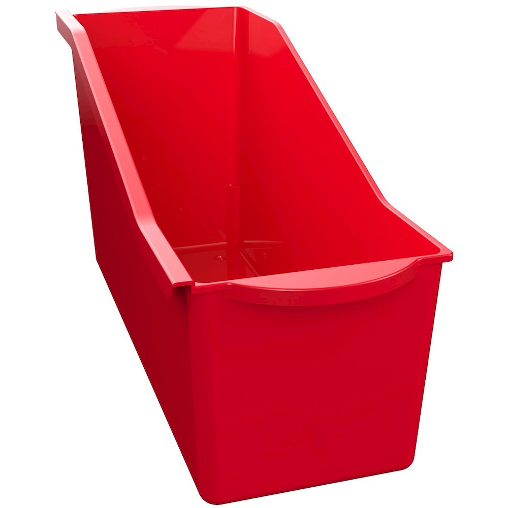 Deflecto Antimicrobial Kids Book Bin - 7.35" Height x 14.20" Width x 5.34" Depth - Antimicrobial, Lightweight, Portable, Mold Resistant, Mildew Resistant, Stackable, Handle - Red - Polypropylene - 1 E. Picture 8