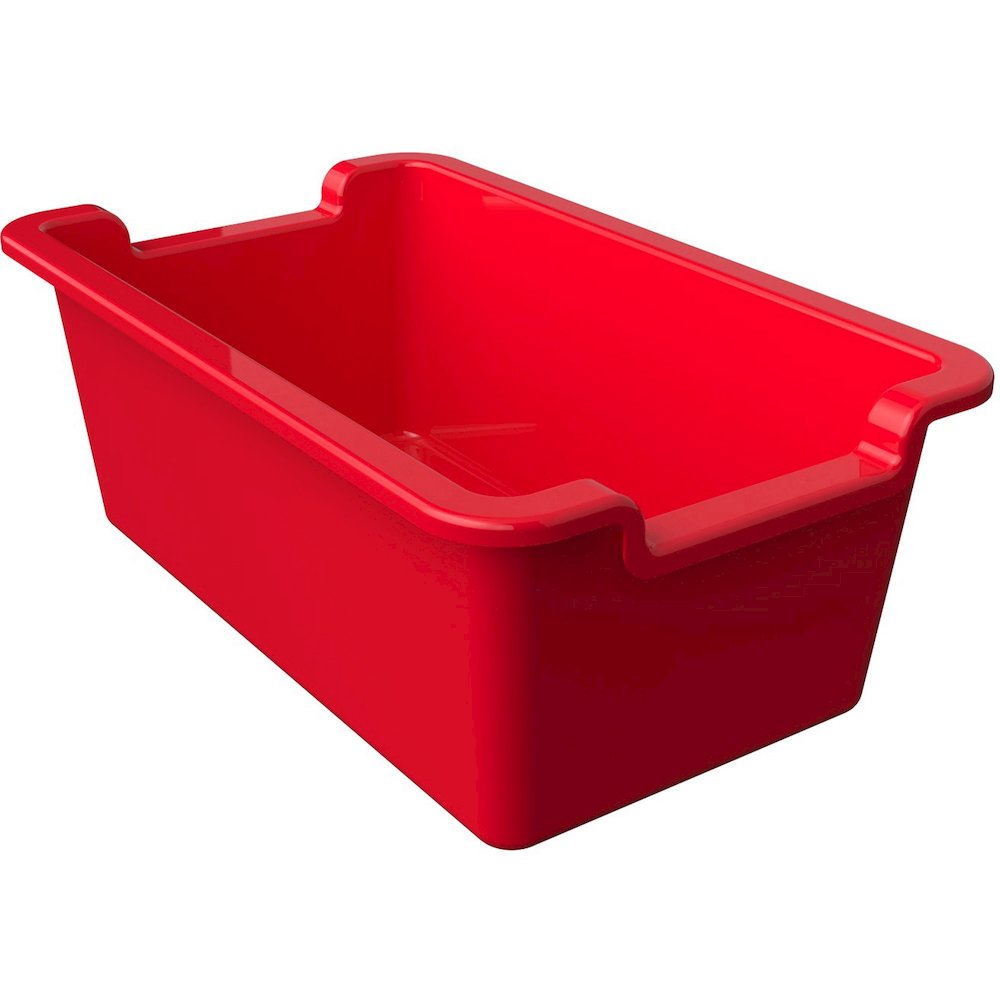 Deflecto Antimicrobial Rectangular Storage Bin - 5.06" Height x 13.24" Width x 8.05" Depth - Antimicrobial, Lightweight, Mold Resistant, Mildew Resistant, Handle, Portable, Stackable - Red - Polypropy. Picture 10