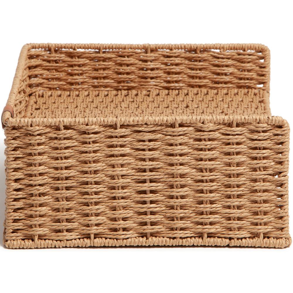 U Brands Woven Paper Tray - 12.60" Height x 9.70" Width x 4.60" Depth - Sturdy - Brown - 1 Each. Picture 5