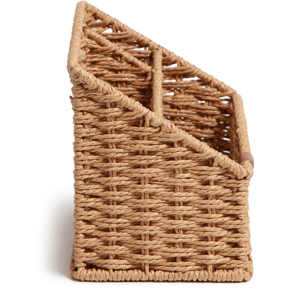 U Brands Woven All-in-1 Desk Organizer - 3 Compartment(s) - 5.70" Height x 10.20" Width x 4.90" Depth - Sturdy - Brown - 1 Each. Picture 12