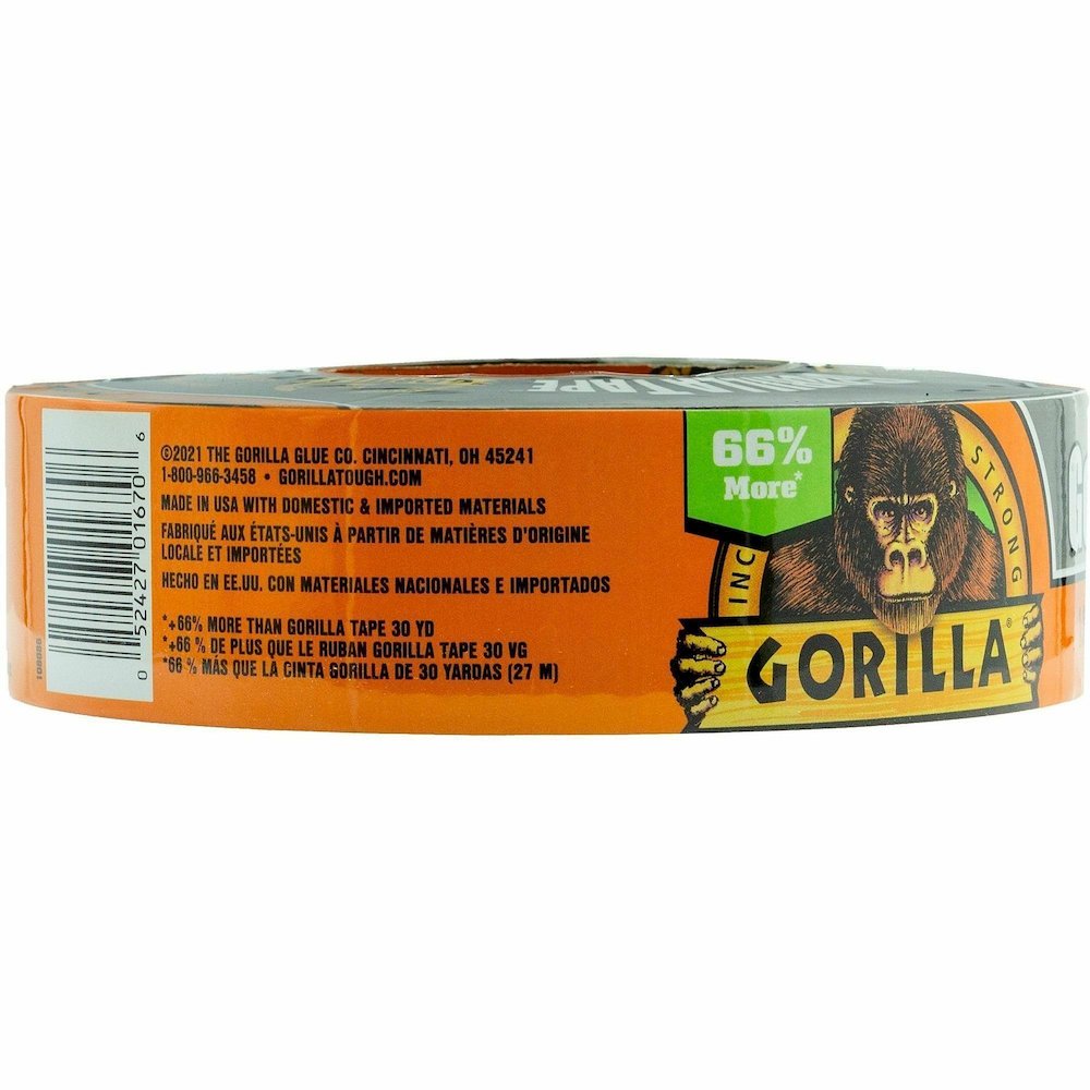 Gorilla Tape - 50 yd Length x 1.88" Width - Black - 1 Roll. Picture 7