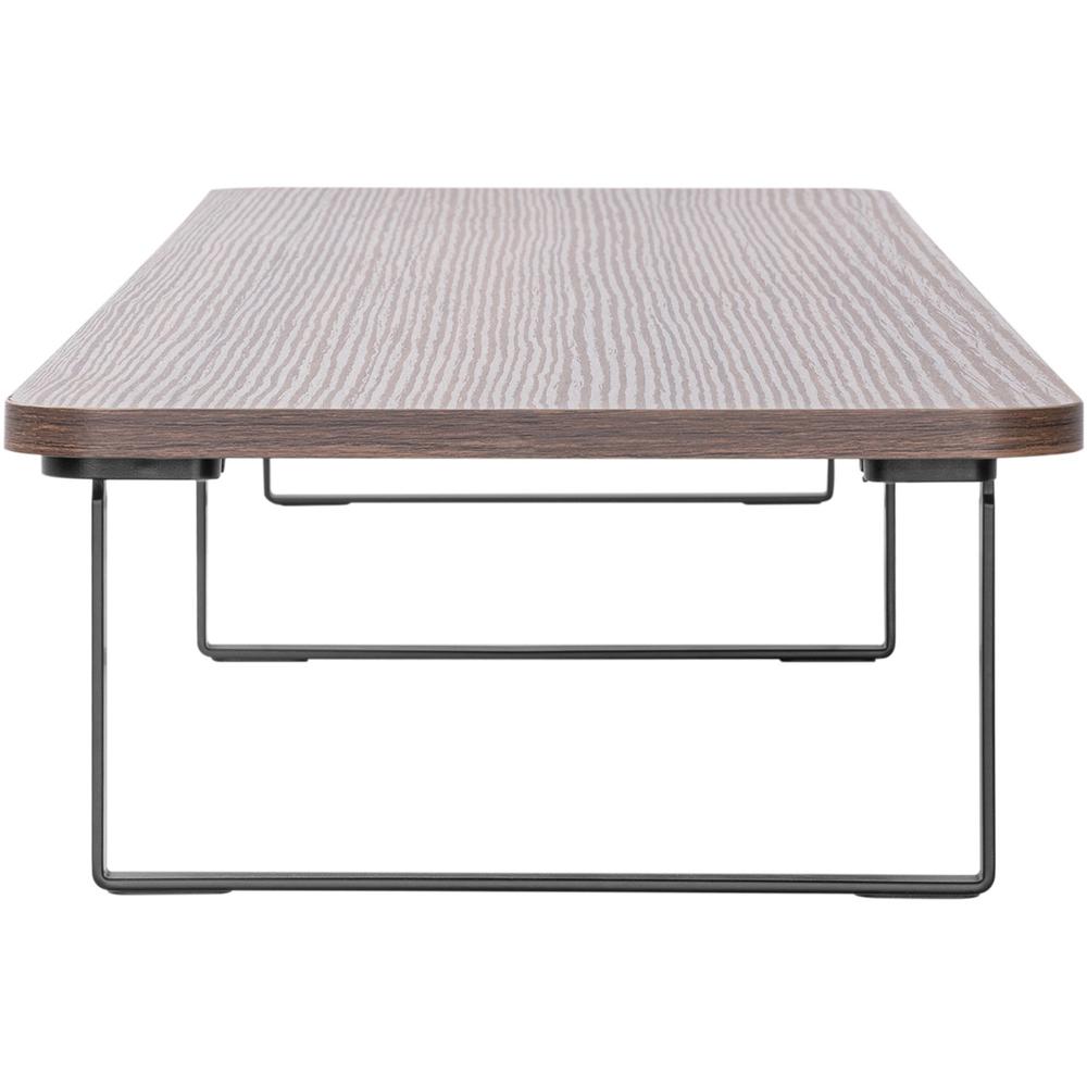 Lorell Quick-Install Monitor Laptop Riser - 4.80" Height x 39.40" Width x 10.20" Depth - Powder Coated - Steel, Particleboard, Silicone - Teak. Picture 5