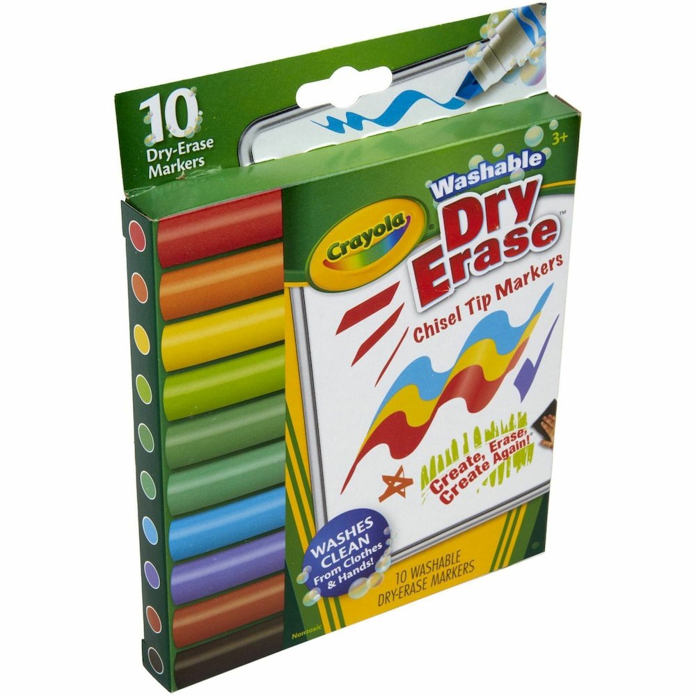 Crayola Washable Dura-Wedge Tip Dry-Erase Markers - Erasable - Washable - 10 / Pack. Picture 12