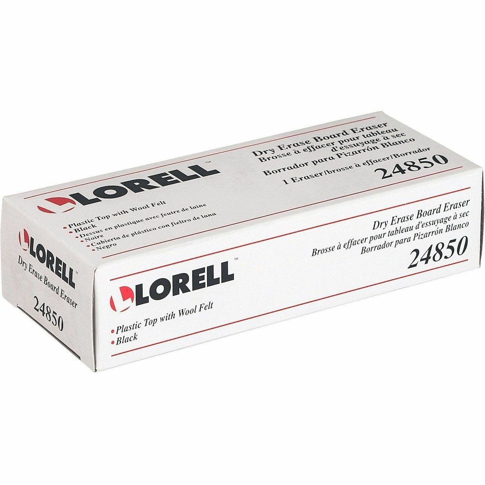Lorell Dry-Erase Board Erasers - Black - 12 / Box. Picture 7