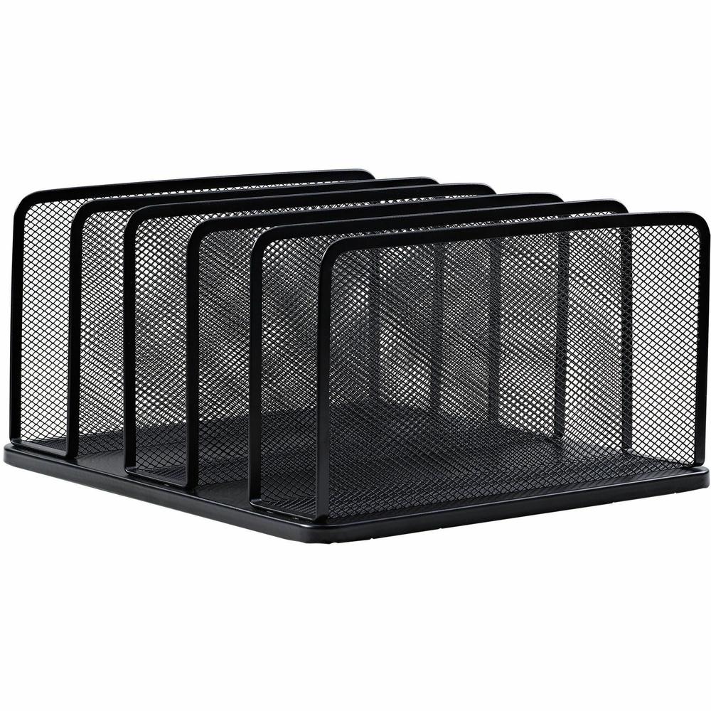 Lorell 5-Tier Letter Tray - 5 Tier(s) - Vertical - Side-loading, Sturdy - Black - Steel Mesh - 1 Each. Picture 7